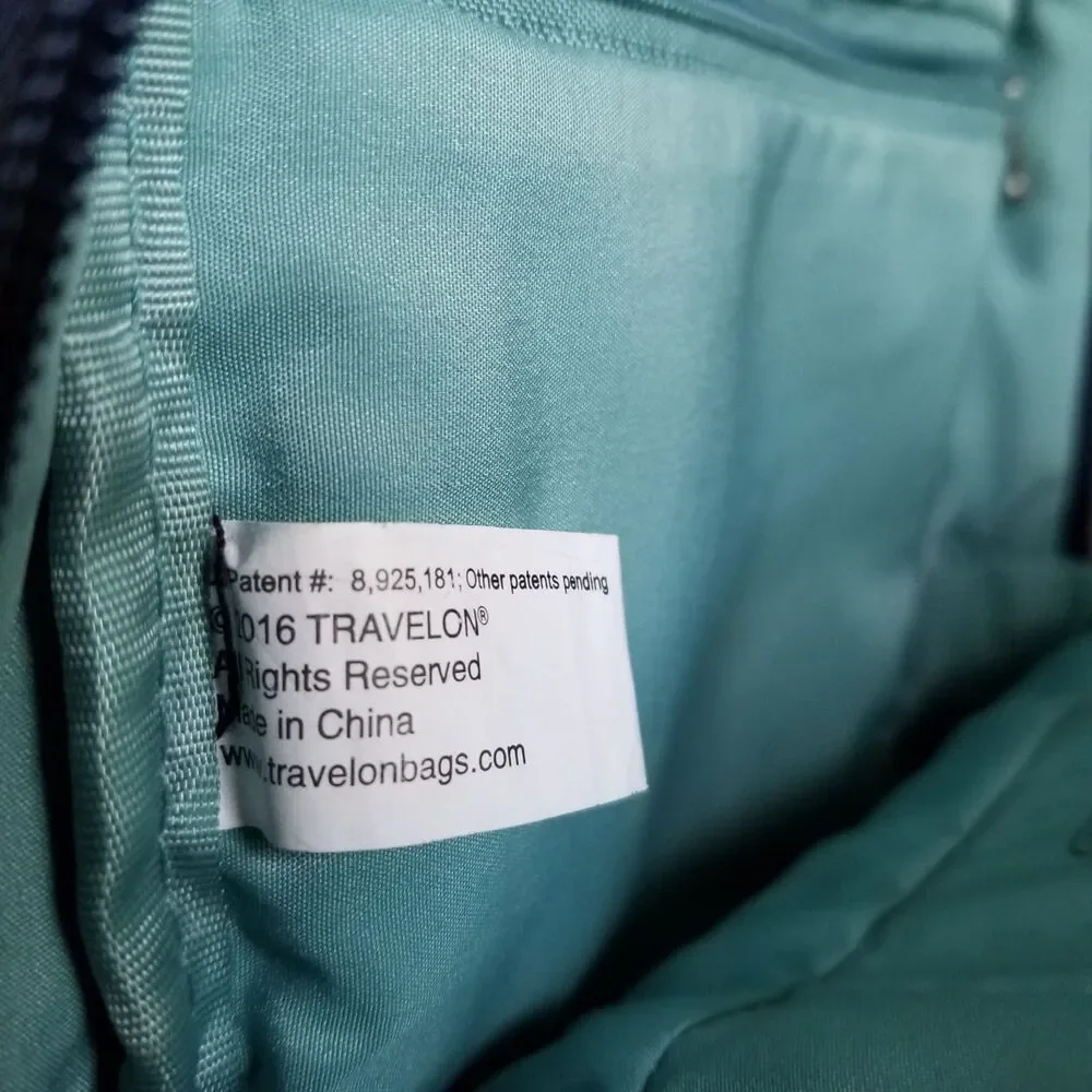 Travelon Anti Theft Slim Sling Crossbody Bag Blue/Teal - Picture 9 of 9
